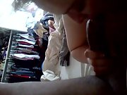 Blonde recorded in pov while gobbling down a throbbing BBC